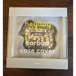 HEYDAY Earbud Case Cover for Airpods 3rd Generation Clear & gold Cheetah NEW!